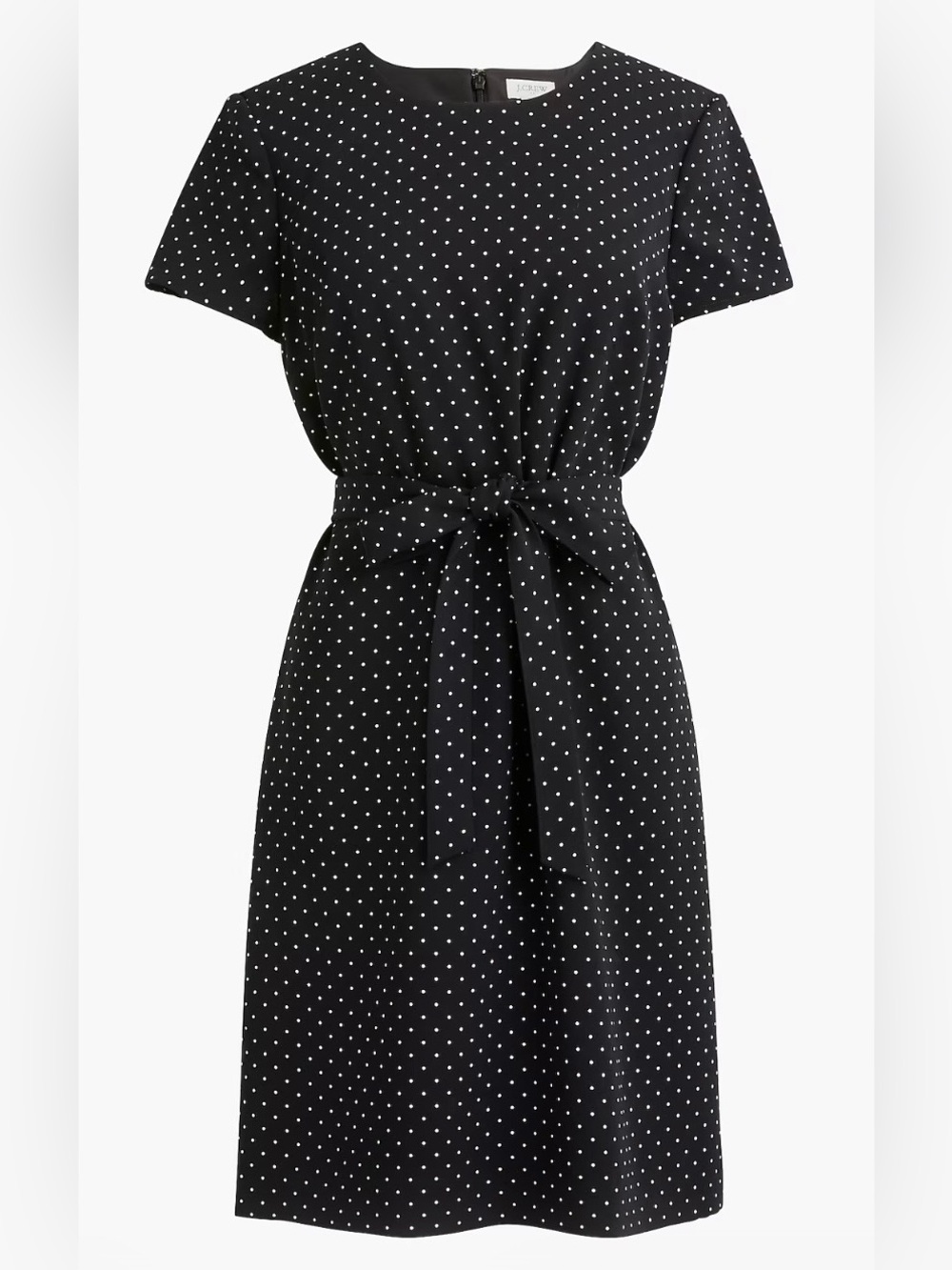 J. Crew Belted Suited Dress Black Dress with White Polka Dots NWT Size 10